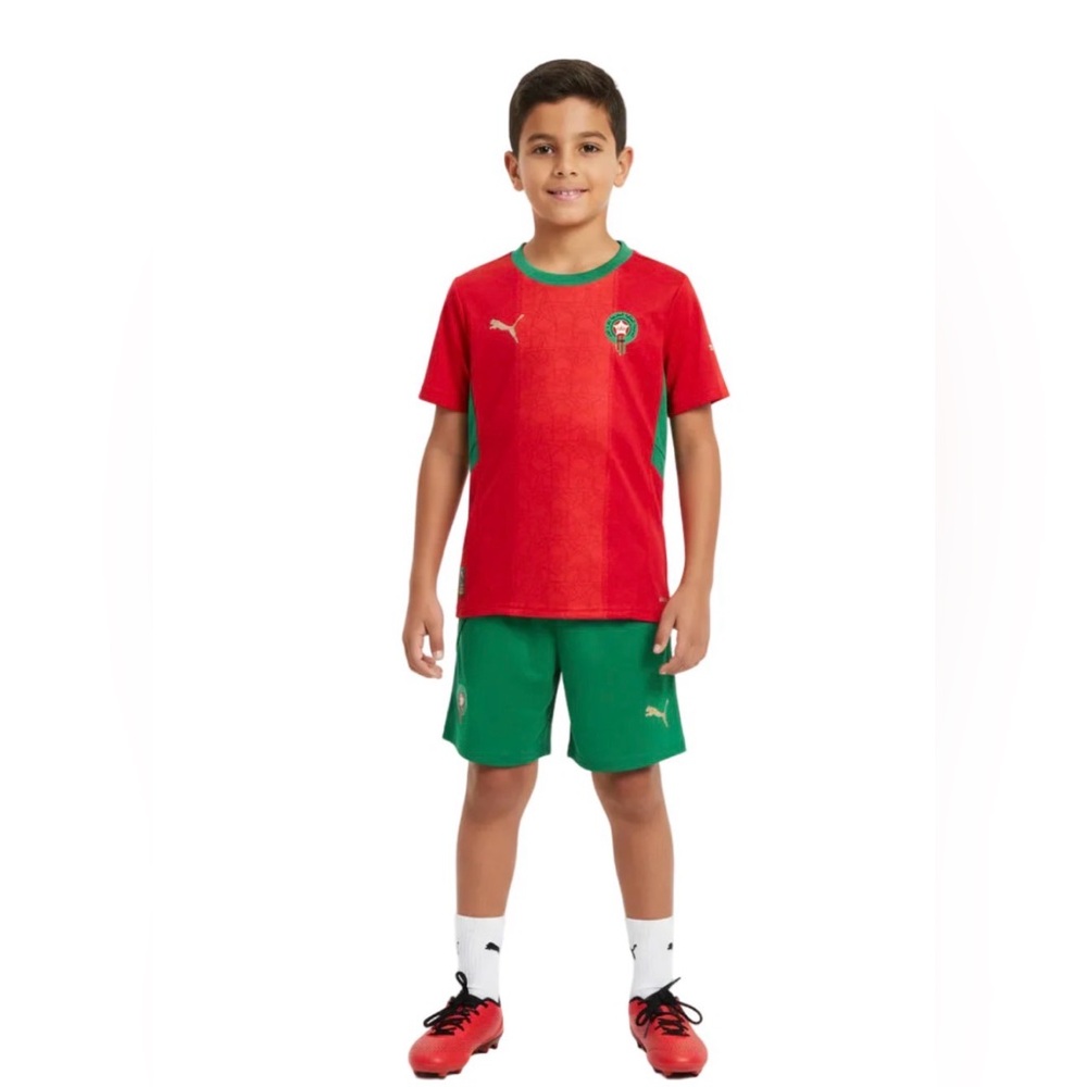 Puma Kids Morocco Soccer Jersey Set in Red & Green